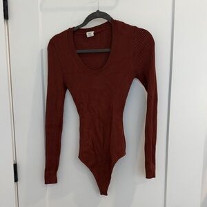 Abercrombie & Fitch Brown Long Sleeve Bodysuit